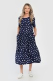 Cumpara ieftin Rochie Midi Dama Eranthe cu Buline, Viscoza, Buzunare Laterale, Rochie de Zi, Marimea L, Eranthe