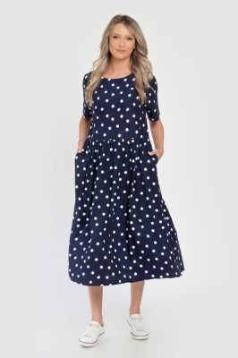 Rochie Midi Dama V286, cu Buline - L foto