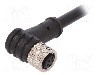 Conector M8, 5 pini, clasa etanseitate IP67, BULGIN - PXPTPU08RAF05BCL010PUR