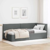 vidaXL Cadru de pat colțar Gri &icirc;nchis 80 x 200 cm țesătură