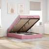 VidaXL Cadru de pat otoman cu saltea roz 140x190cm catifea 3311188