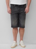 s.Oliver Big Sizes Pantaloni scurti barbati big size de blug, Casby cu talie medie si croiala Relaxed fit, Gri inchis, W46