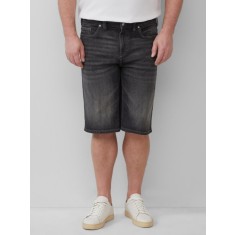 s.Oliver Big Sizes Pantaloni scurti barbati big size de blug, Casby cu talie medie si croiala Relaxed fit, Gri inchis, W46