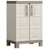 Dulap depozitare Keter Excellence mic, bej/gri, 65x45x97cm, 2 rafturi reglabile, incuietoare