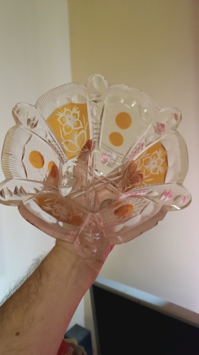 Fructiera Cristal antika Val Saint Lambert