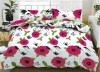 Lenjerie de pat matrimonial cu husa elastic pat si fata perna dreptunghiulara, Platonic, bumbac mercerizat, multicolor