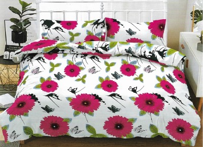 Lenjerie de pat matrimonial cu husa elastic pat si fata perna dreptunghiulara, Platonic, bumbac mercerizat, multicolor foto