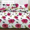 Lenjerie de pat matrimonial cu husa elastic pat si fata perna dreptunghiulara, Platonic, bumbac mercerizat, multicolor