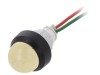 Lampă LED galbenă 24V convex &Oslash;13mm