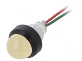 Lampă LED galbenă 24V convex &Oslash;13mm
