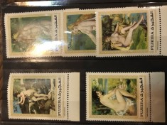 FUJEIRA,SERIE PICTURI,NUD,5 VALORI, NESTAMPILAT foto