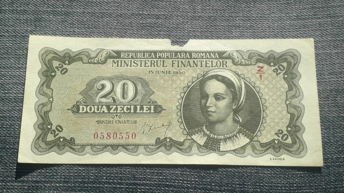 20 lei 1950 Romania / seria 0580550