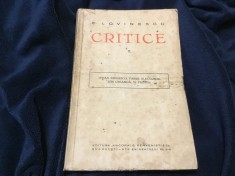 carte Critice volumul X de E. Lovinescu perioada interbelica !