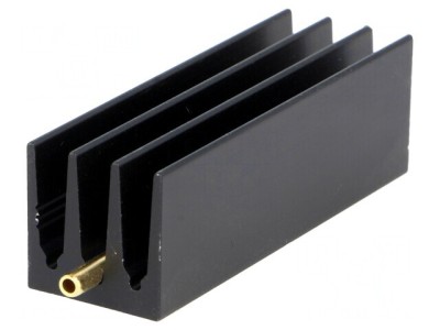 Radiator extrudat cu aripioare TO220 negru 50mm x 16mm foto