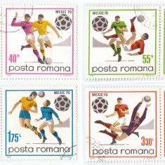 Romania, LP 729/1970, C.M. de Fotbal - Mexic, pereche, oblit.