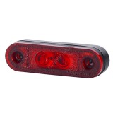 Lampa gabarit auto BestAutoVest 12/24V ovala Rosie cu led, 80x23mm , 1 buc. Kft Auto, AutoLux