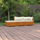 VidaXL Set mobilier grădină cu perne, 3 piese, lemn masiv de acacia