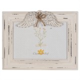Cumpara ieftin Rama foto masa, perete lemn alb vintage 24x3x19 cm, 18x13 cm