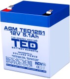 Accu.Pb.12V 5.1Ah TED borne late