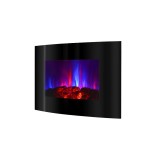 Semineu electric de perete Carlos, Art Flame, 2000W, 7 combinatii ale culorii flacarilor, Termostat, Cristale si busteni