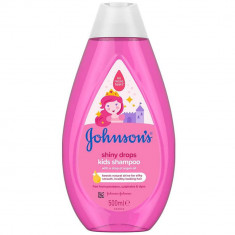 Sampon Johnson's Baby Shiny Drops, 500 ml, cu Ulei de Argan, Sampon pentru Copii, Sampon Ingrijire Bebelusi, Sampoane Naturale de Copii, Sampon pentru