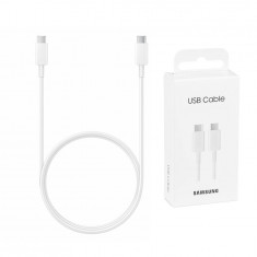 Cablu de Date USB-C la Type-C Fast Charging 3A, 1m Samsung (EP-DA705BWEGWW) Alb (Blister Packing)