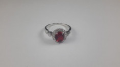 Inel Crystal Red Oval foto