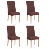 Set 4 huse universale pentru scaun, marime universala, poliester si spandex, 45 x 60 cm, maro Household NewTrend