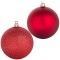 Set de 6 ornamente mari de Crăciun roșii, 10 cm