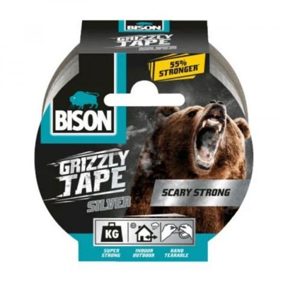 Banda adeziva Bison texturata argintie pentru reparatii 48mm x 10m foto