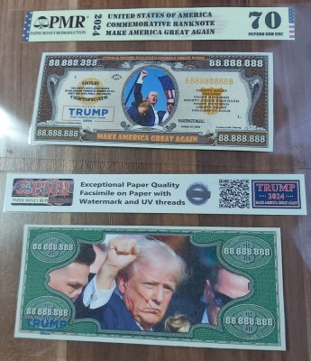 fantezy bancnota 2024 Make America Great Again pe hartie cu filigran si fire UV foto