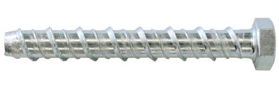 Surub pentru beton, din otel, zincat alb, cu cap hexagonal, Hex 15, filetat complet, Friulsider CLR, 12 x 100 mm foto