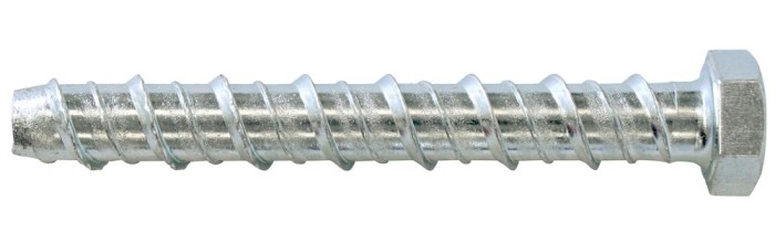 Surub pentru beton, din otel, zincat alb, cu cap hexagonal, Hex 15, filetat complet, Friulsider CLR, 12 x 100 mm