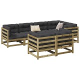 Gossi set canapele gradina cu perne, 7 piese, lemn de pin tratat
