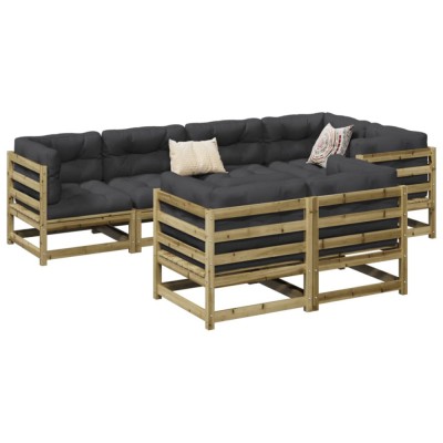 Gossi set canapele gradina cu perne, 7 piese, lemn de pin tratat foto