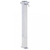 Coloana Apa Gradina vidaXL 60cm Otel Inoxidabil Argintiu, Robinet Exterior, Baza Stabila, Udare/Spalare
