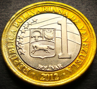 Moneda bimetal 1 BOLIVAR - VENEZUELA, anul 2012 * Cod 3825 foto