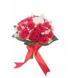 Buchet de Flori Eventissimi - 17 Trandafiri, Rosu Alb