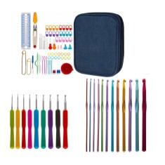 Set de crosetat cu 85 de piese, cu husa de depozitare , accesorii complete pentru proiecte creative si lucrari manuale precise