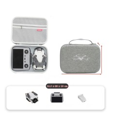 Geantă de transport gri mică pentru DJI Mini 4 Pro &ndash; husă depozitare portabilă pentru dronă și telecomandă RC2
