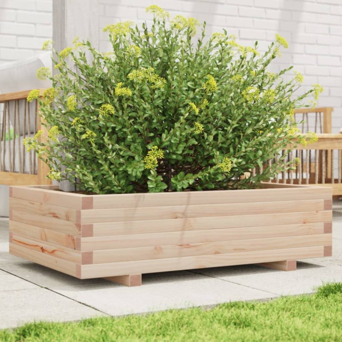vidaXL Jardinieră de grădină, 90x60x26,5 cm, lemn masiv de pin 847343