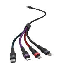 Cablu 4in1 USB TYPE C MICRO USB LIGHTNING - USB 2.4A 1.2m V-TAC