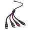 Cablu 4in1 USB TYPE C MICRO USB LIGHTNING - USB 2.4A 1.2m V-TAC