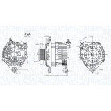 Alternator Nissan Np300 Navara (D40), Pathfinder 3 (R51), 2.5 DCi, 2.5 dCi 4WD, fulie 65mm, MAGNETI MARELLI