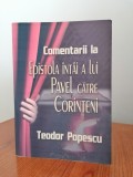 Teodor Popescu, Comentarii la Epistola &icirc;nt&acirc;i a lui Pavel către Corinteni