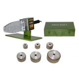 Aparat de lipit tevi PPR ProCraft PL1600, 800W, cu bacuri 20-25-32-40-50-63 mm (trusa metalica)