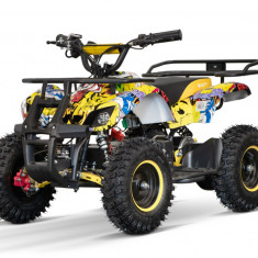 ATV electric NITRO Torino Quad 1000W 48V cu anvelope 13x4.10-6, grafiti galben