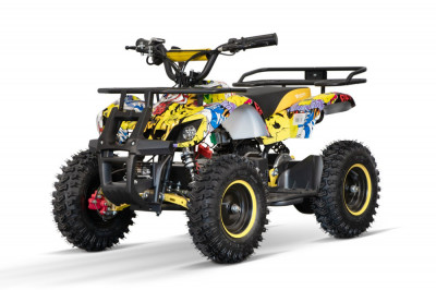 ATV electric NITRO Torino Quad 1000W 48V cu anvelope 13x4.10-6, grafiti galben foto
