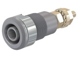 Soclu Banană 4mm Gri Aurit cu Izolație 32A 1kV