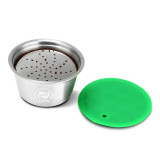 Set Capsula cafea INOX Dolce Gusto Crema, reincarcabila/lavabila, certificare LFGB (standrad German) argintiu/verde